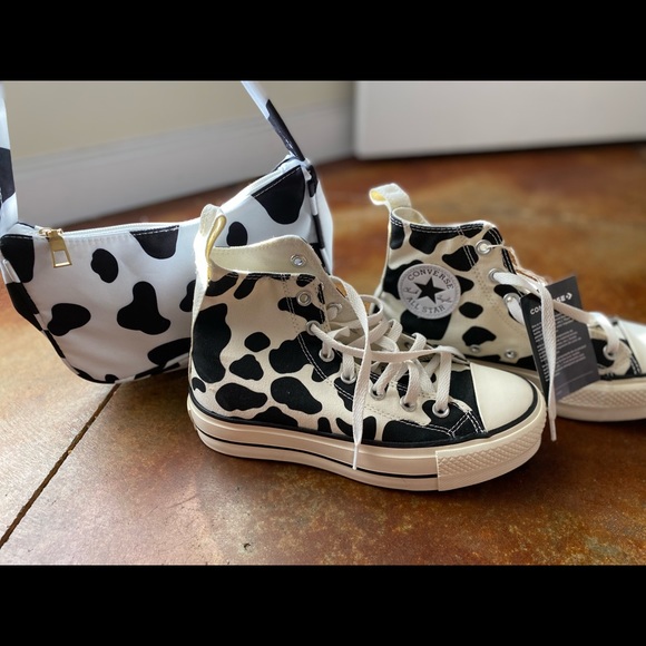 Cowprint Platform Converse Sneakers - Picture 1 of 3